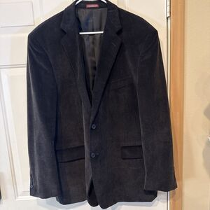 Covington Blazer Jacket Mens 48R Dark Gray Textured Corduroy Two Buttons